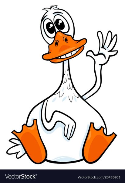 Прикольная рисованная утка