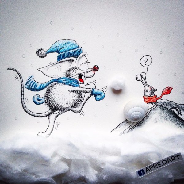 Креативные новогодние рисунки