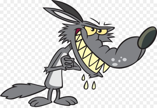 Голодный волк из мультика