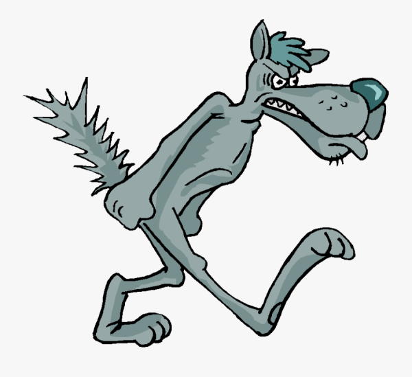 Мультяшный волк на прозрачном фоне