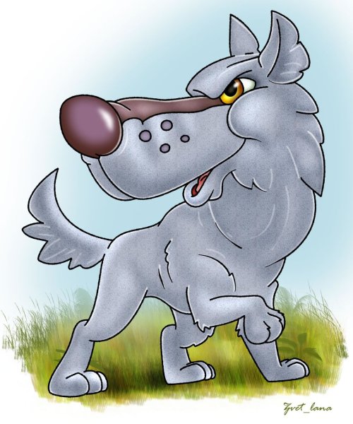 Прикольный волк рисунок