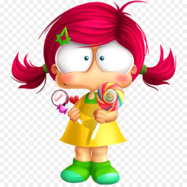 Смешная мультяшная девочка