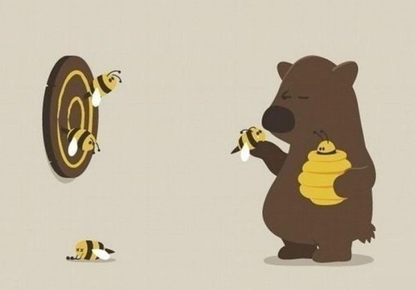 Прикольный медведь рисунок