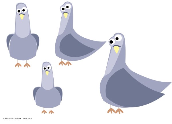 Голубь нарисованный смешной