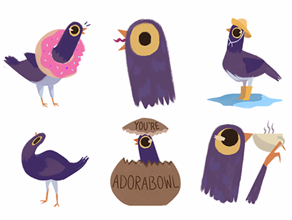 Голубь рисунок смешной