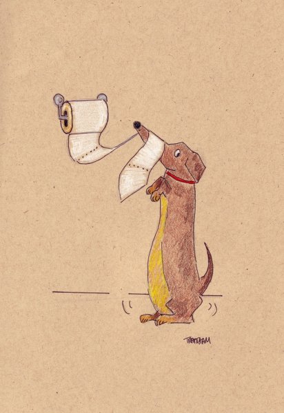 Такса нарисованная смешная