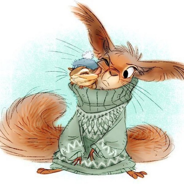 Смешная белка мультяшная