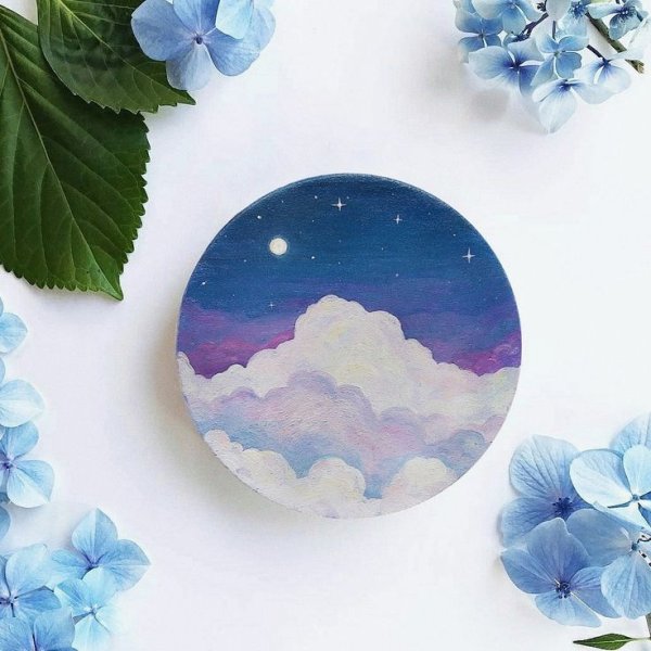 Пейзажи акварелью круглые