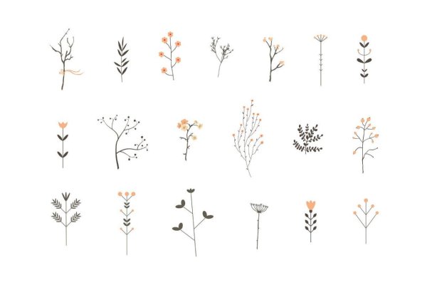 Эскизы тату цветы Минимализм