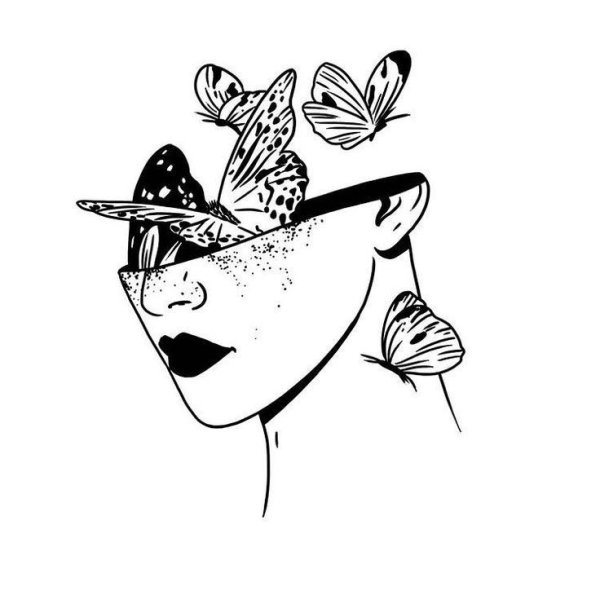 Девушка эскиз Минимализм