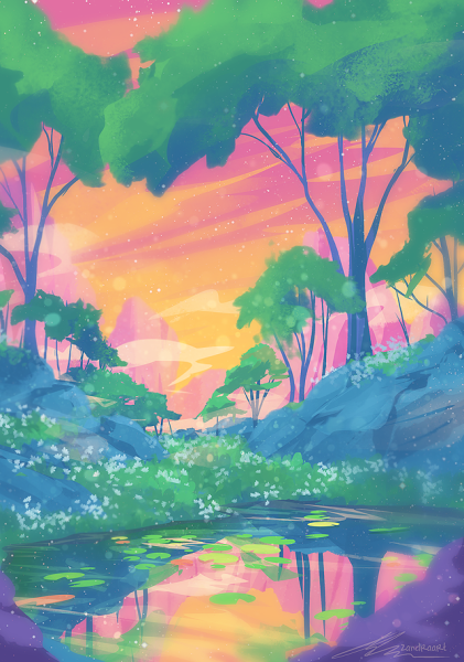 Нарисованный фон для арта