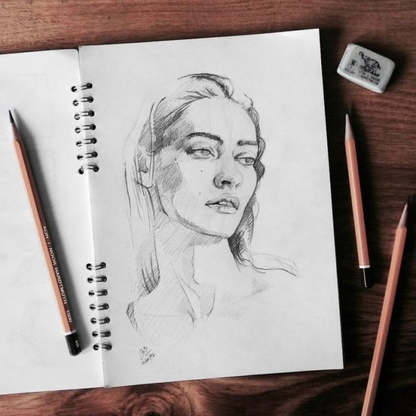 Рисование скетчбук портреты