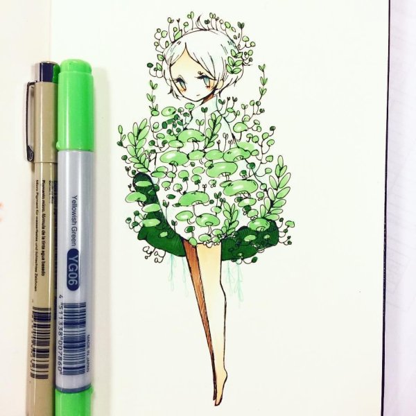 Рисунки для скетчбука фломастерами лёгкие