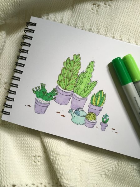 Лёгкие рисунки для скетчбука маркерами