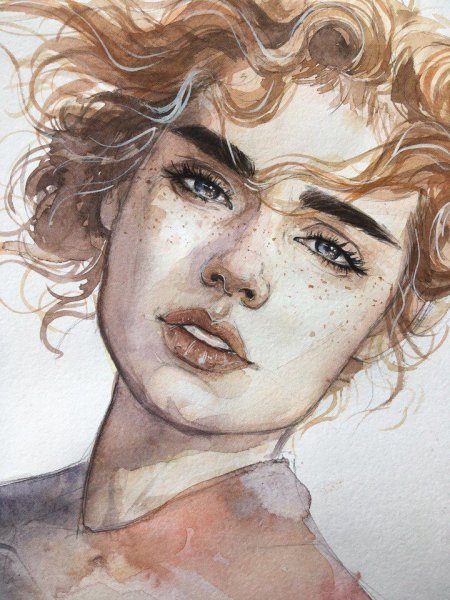 Портрет в стиле акварель