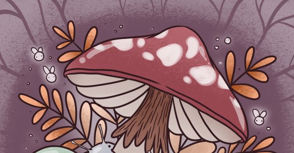 Мухомор акварелью