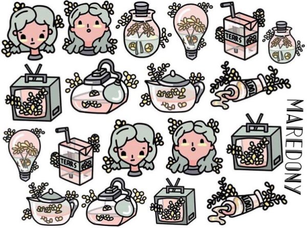 Стикеры для распечатки Эстетика