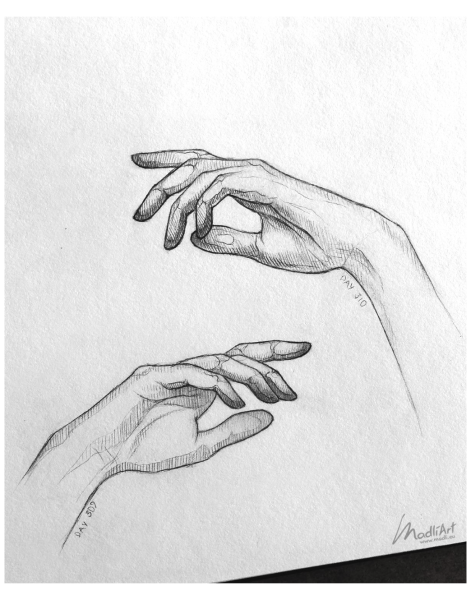 Зарисовки рук карандашом