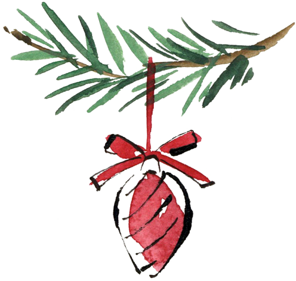 Рисование Новогодняя ветка