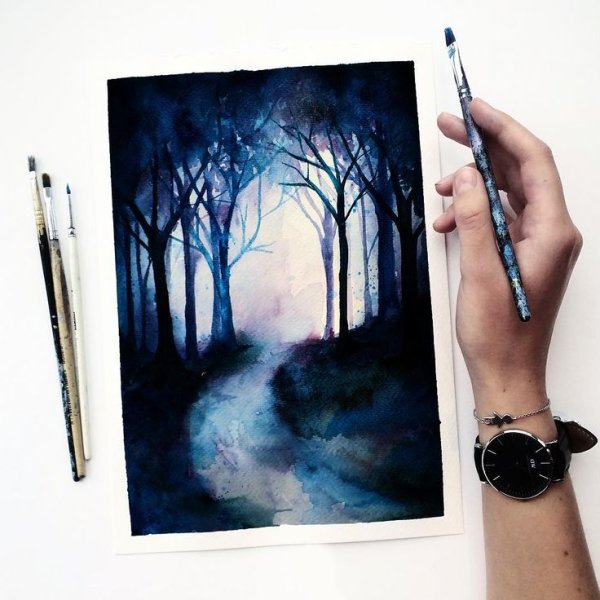 Идеи для рисования акварелью легко