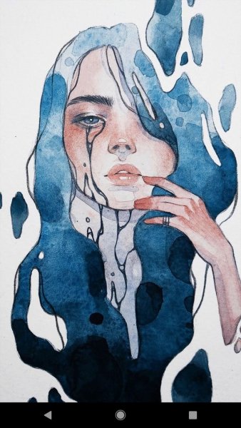 Портреты Акварельные Билли Айлиш