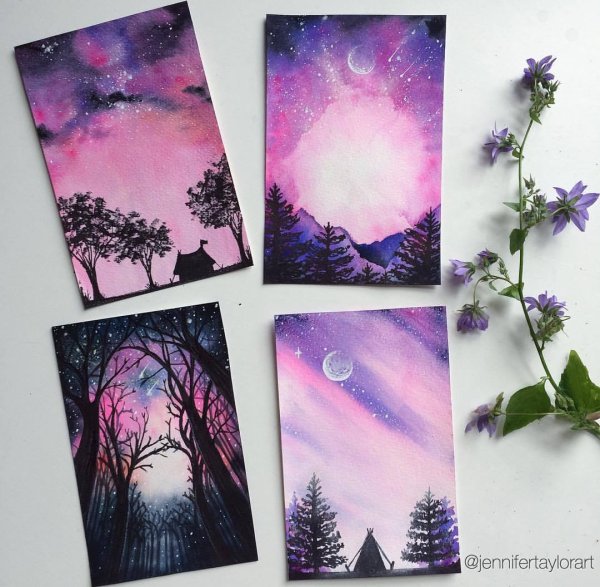 Пейзаж гуашью Эстетика