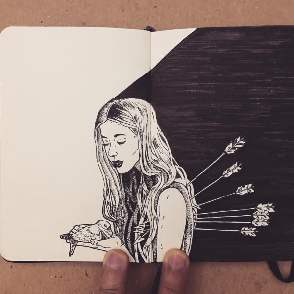 Креативные рисунки для скетчбука