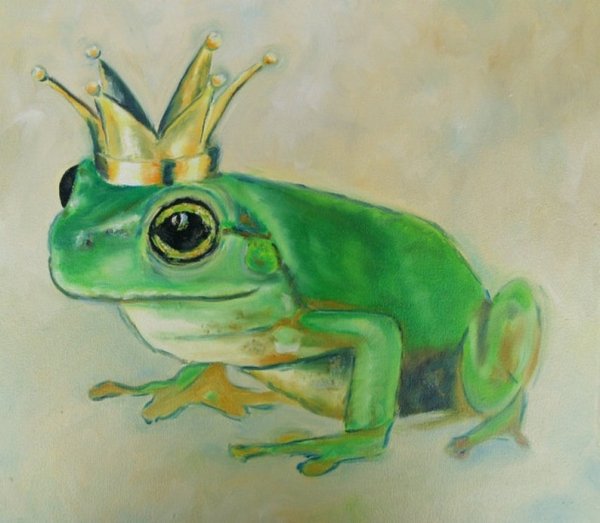 Лягушка акварелью
