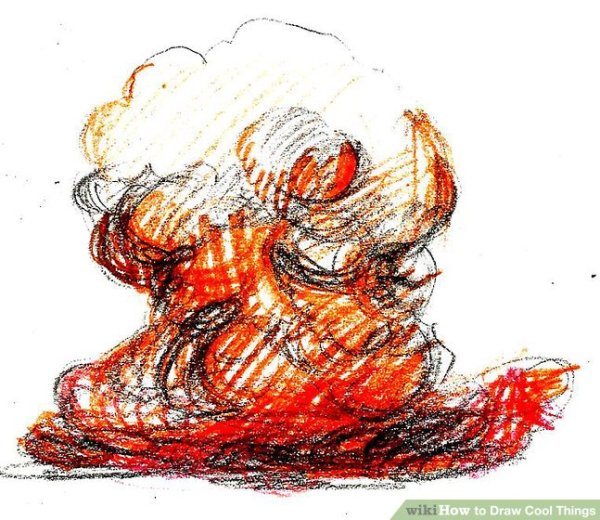 Взрыв рисунок карандашом