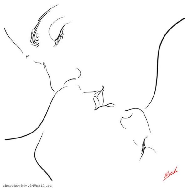 Поцелуй эскиз