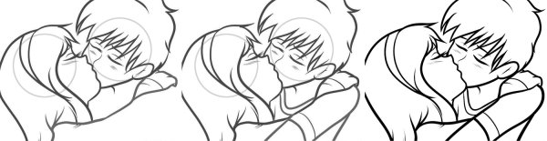 Нарисовать влюбленную пару карандашом поэтапно