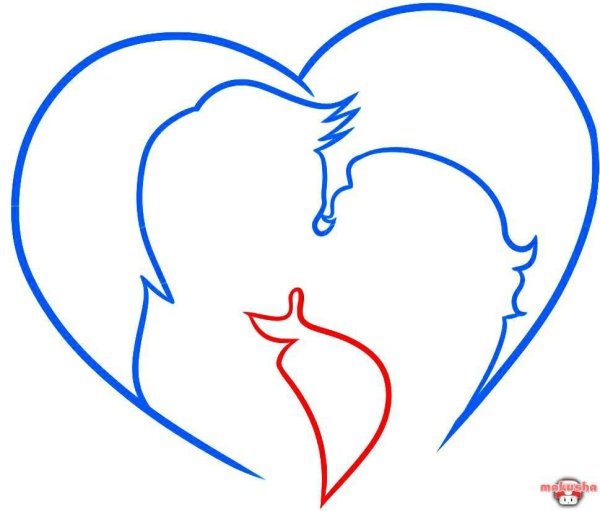 Срисовка рисунков для начинающих девочек сердца