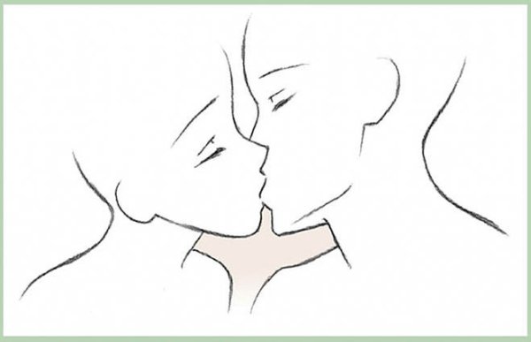 Поцелуй рисунок карандашом легко