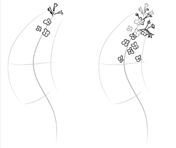 Сирень рисунок поэтапно