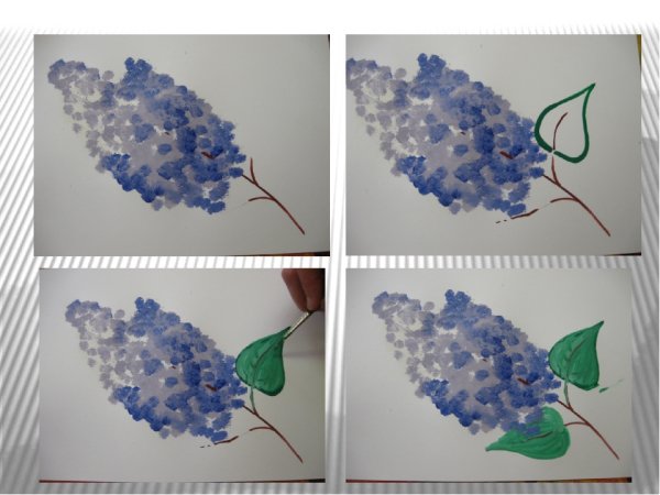 Сирень ватными палочками