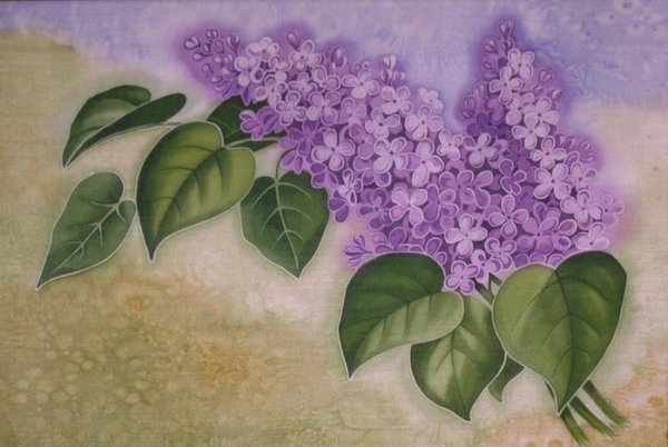 Веточка сирени для рисования