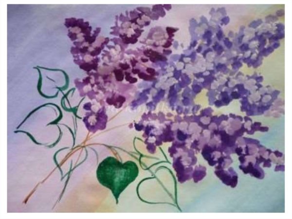 Ветка сирени рисование