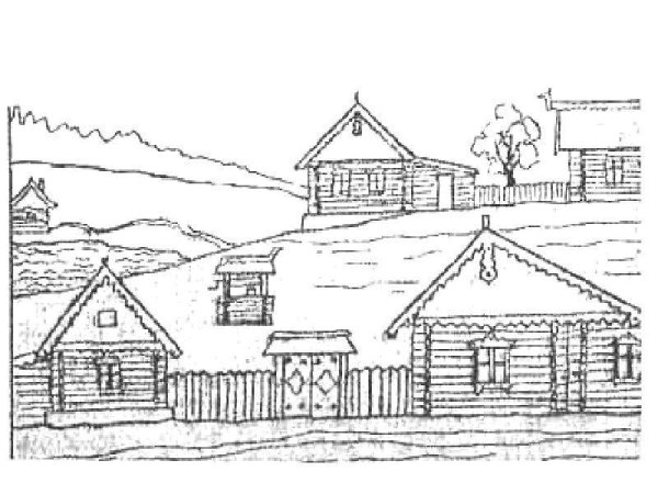 Эскиз на тему деревня