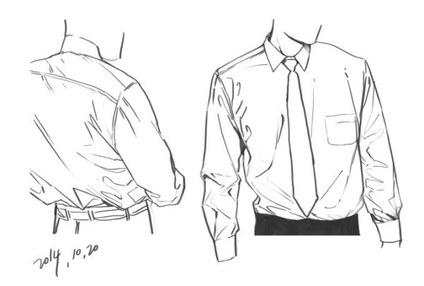 Складки на рубашке референс