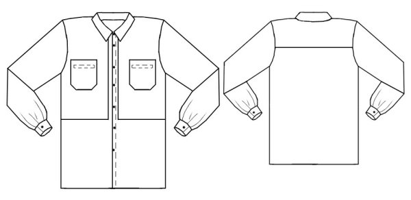 Технический эскиз рубашки мужские