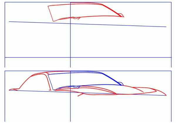 Пошаговый рисунок машины