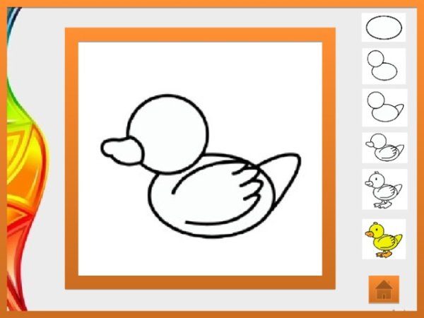 Как рисовать утенка