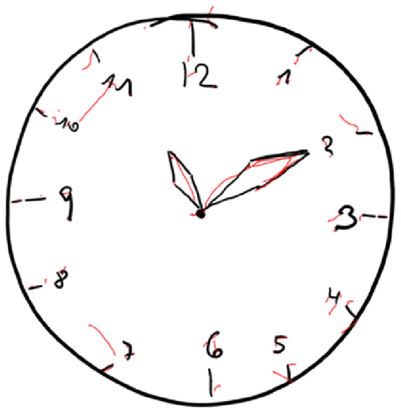 Поэтапное рисование часов