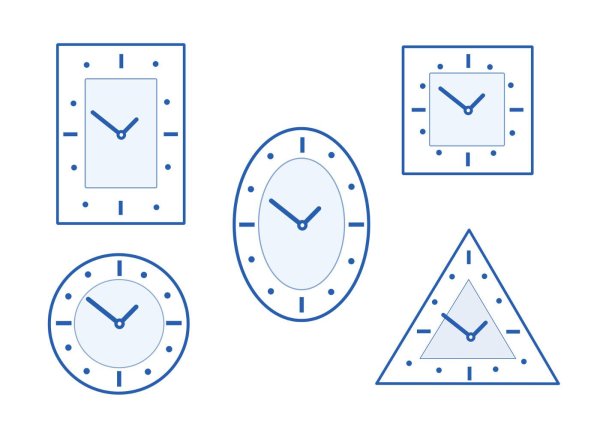 Часы с геометрическими фигурами