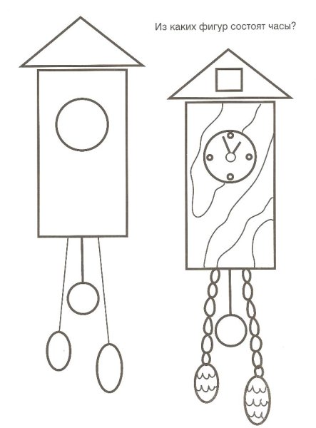 Схемы рисования часов для детей