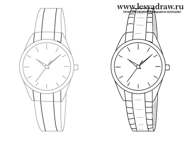 Наручные часы карандашом