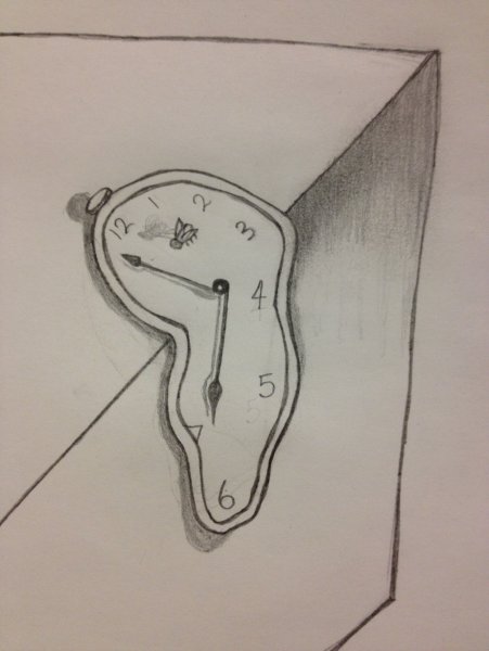 Рисунки карандашом часы необычные