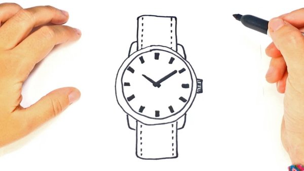Нарисованные часы на руке