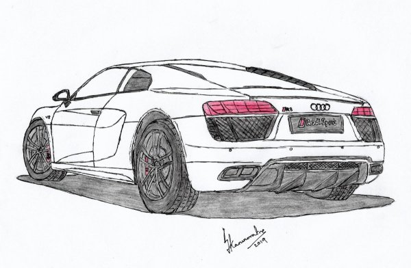 Ауди р 8 для срисовки