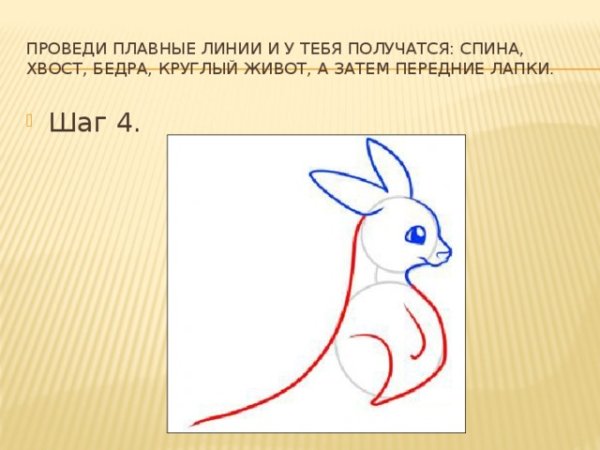 Нарисовать кенгуру поэтапно